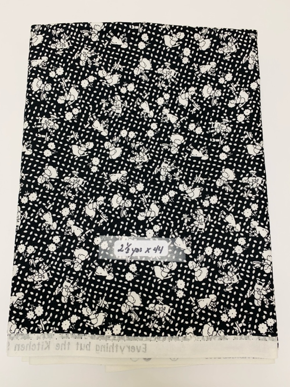 RJR Fabrics 1930s Repro Children’s Print Black & White Cotton Quilt Fabric - Picture 2 of 7
